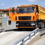 Truck on a weighbridge scale